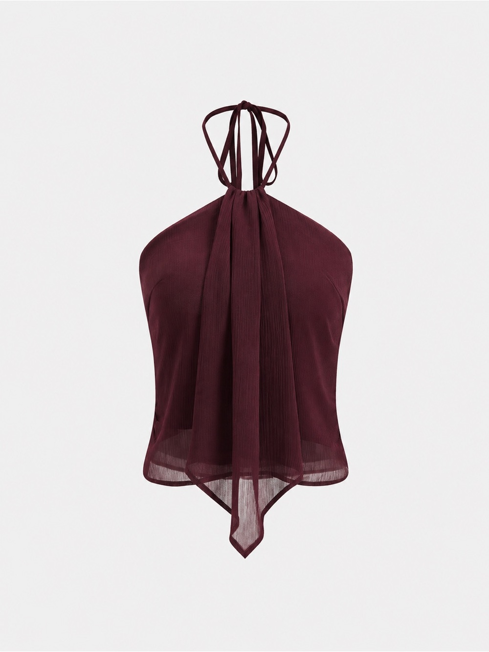 Commense Halter Chiffon Tank Top
